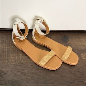 Vince Tan and White Sandals